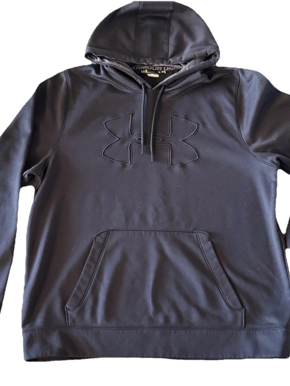Under Armour UA Hustle Black Fleece Pullover Hoodie Men L 1300123